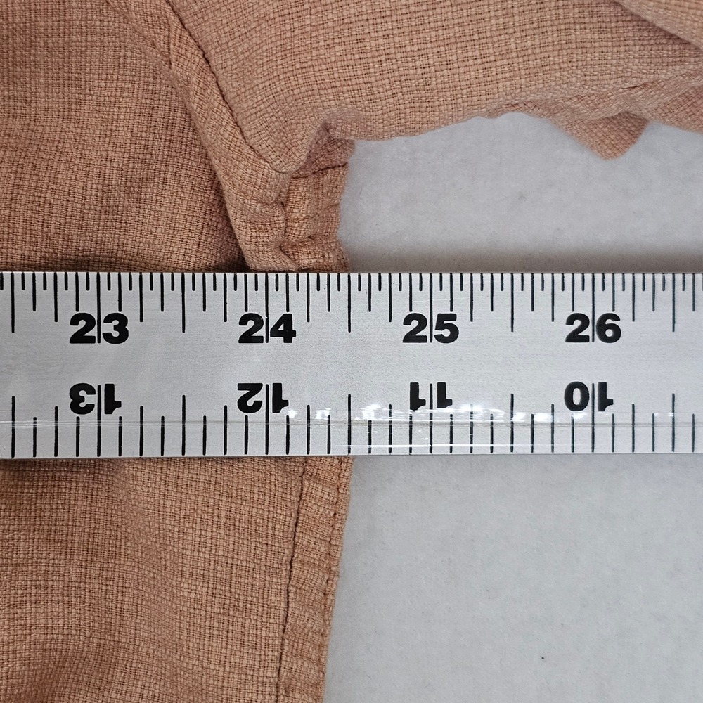 Island Shores Mens XL Washable Silk Camp Shirt Short Sleeve PeachSalmon Textured - Picture 8 of 10